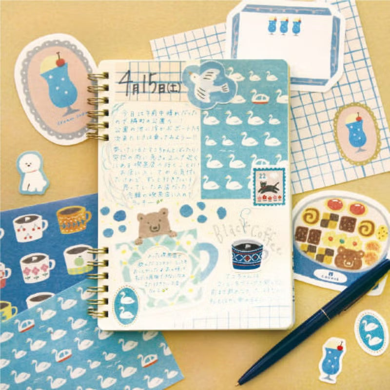 Furukawa Paper - Watashi-Biyori Washi Sticker Flakes - Blue