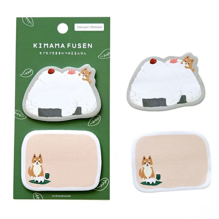 Furukawa Paper - Kimama Fusen Die Cut Sticky Notes - Onigiri Shiba Inu