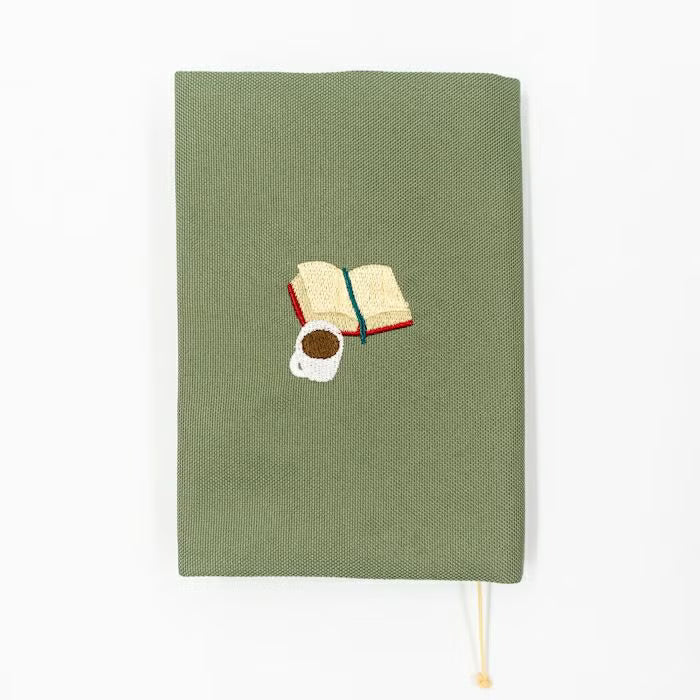 Furukawa Paper - Hontowatashi Embroidery Book Cover/ Planner Cover - Books and Coffee (A6)