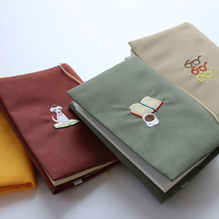 Furukawa Paper - Hontowatashi Embroidery Book Cover/ Planner Cover - Books and Coffee (A6)