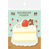 Furukawa Paper - Katanuki Fusen Die Cut Sticky Notes - Cake and Bear