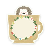 Furukawa Paper - Katanuki Fusen Die Cut Sticky Notes - Hedgehog and Mug