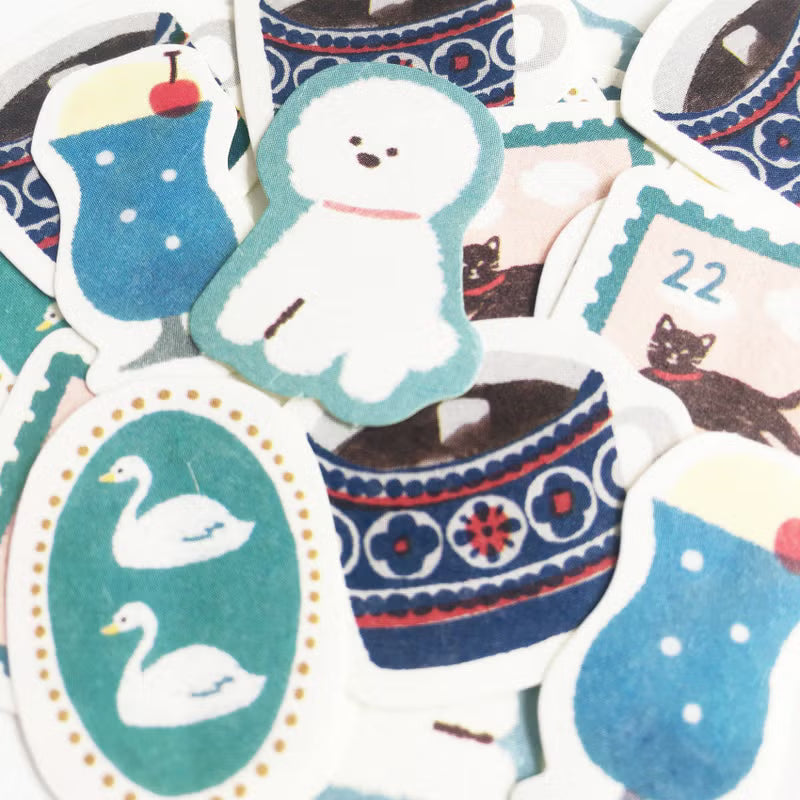 Furukawa Paper - Watashi-Biyori Washi Sticker Flakes - Blue