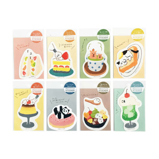Furukawa Paper - Water Resistant Sticker Sweets Animal Workshop - Pudding