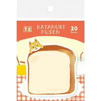 Furukawa Paper - Katanuki Fusen Die Cut Sticky Notes - Shiba Inu and Bread