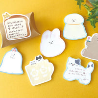 Furukawa Paper - Katanuki Fusen Die Cut Sticky Notes - Shiba Inu and Bread