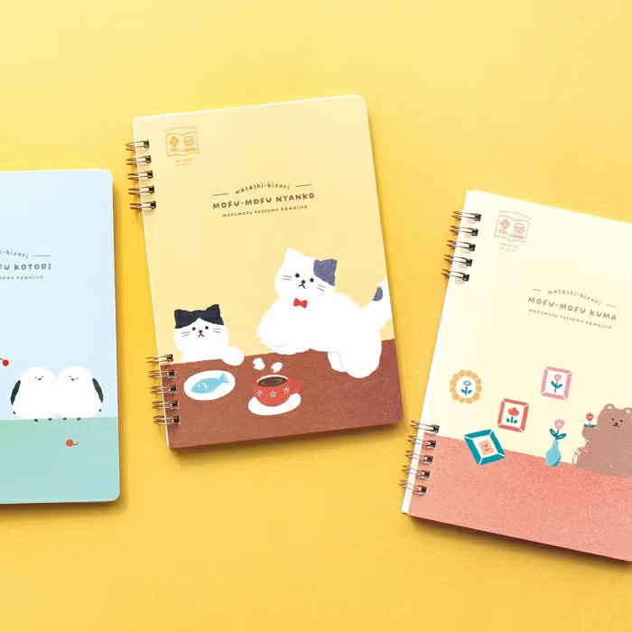 Furukawa Paper Watashi Biyori B6 Ring Notebook - Mofumofukuma