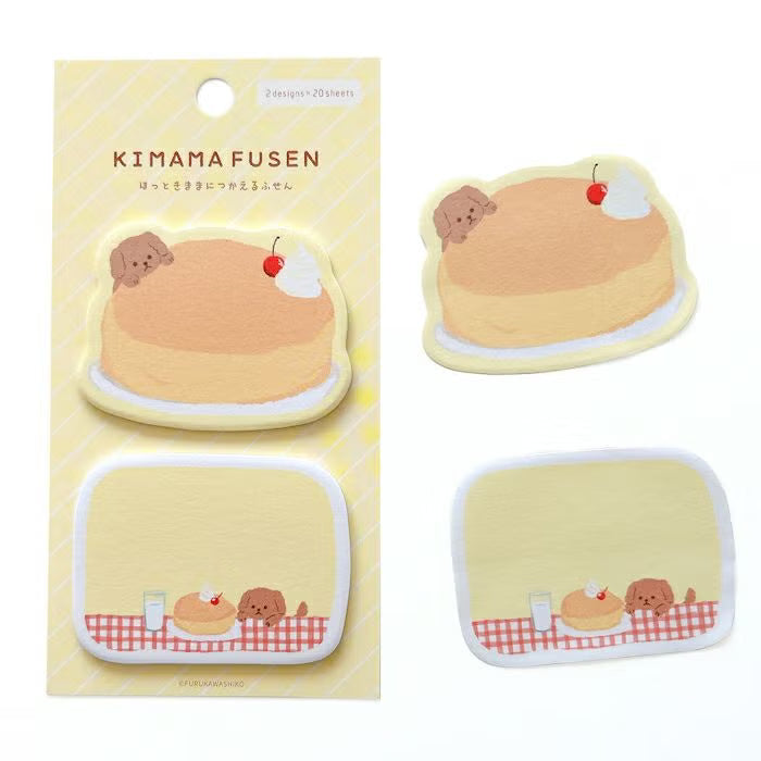 Furukawa Paper - Kimama Fusen Die Cut Sticky Notes - Pancake and Dog