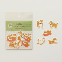 Furukawaka Paper - Washi Sticker Flakes - Shiba Inu