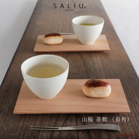 SALIU yamazakura mountain cherry wood tea coaster, long rectangle