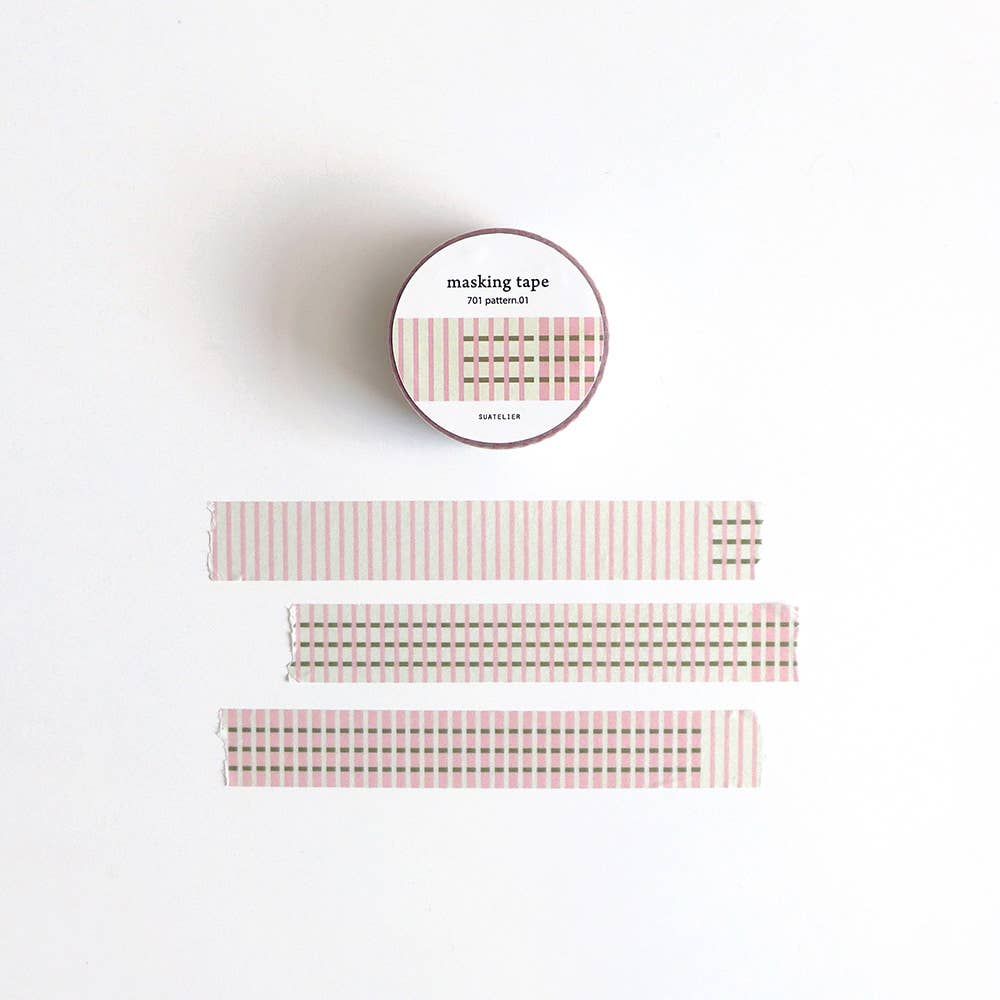 masking tape with grid patterns on a white background