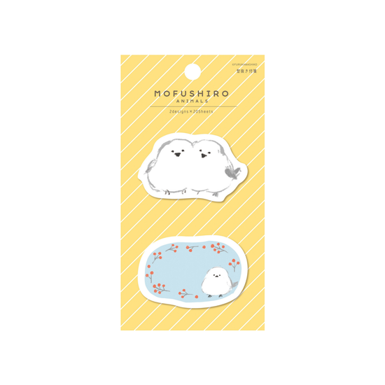 Furukawa Paper Die Cut Sticky Notes Mofushiro Fusen - Striped Egret