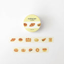Masking tape with bread designs on a white background