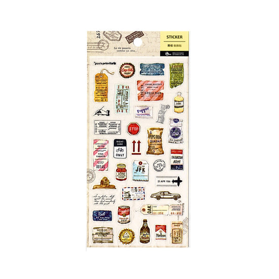 Vintage Ephemera & Travel Tickets PET Sticker Sheet