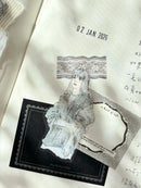 Pion Die-Cut Edge Washi Tape - Gray, Strawberry & Tassel