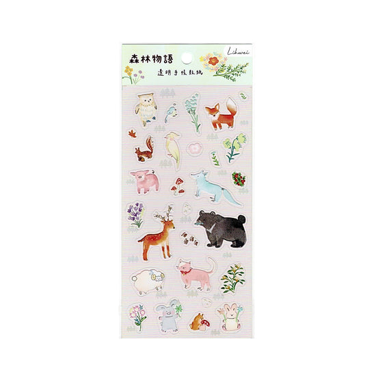 "Forest Tale" Whimsical Animals PET Sticker Sheet