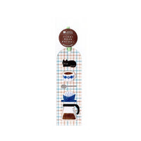 Furukawa Paper HONTOWATASHI Bookmark - Cat Blue Check