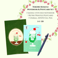 Tokoru Komugi Notebook & Postcard Set (Mellon Soda)