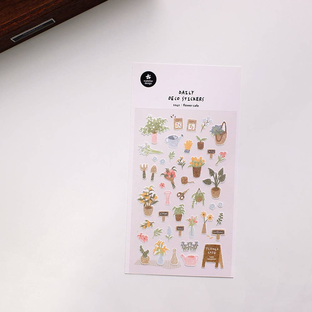 Suatelier design - Flower Cafe Sticker Sheet