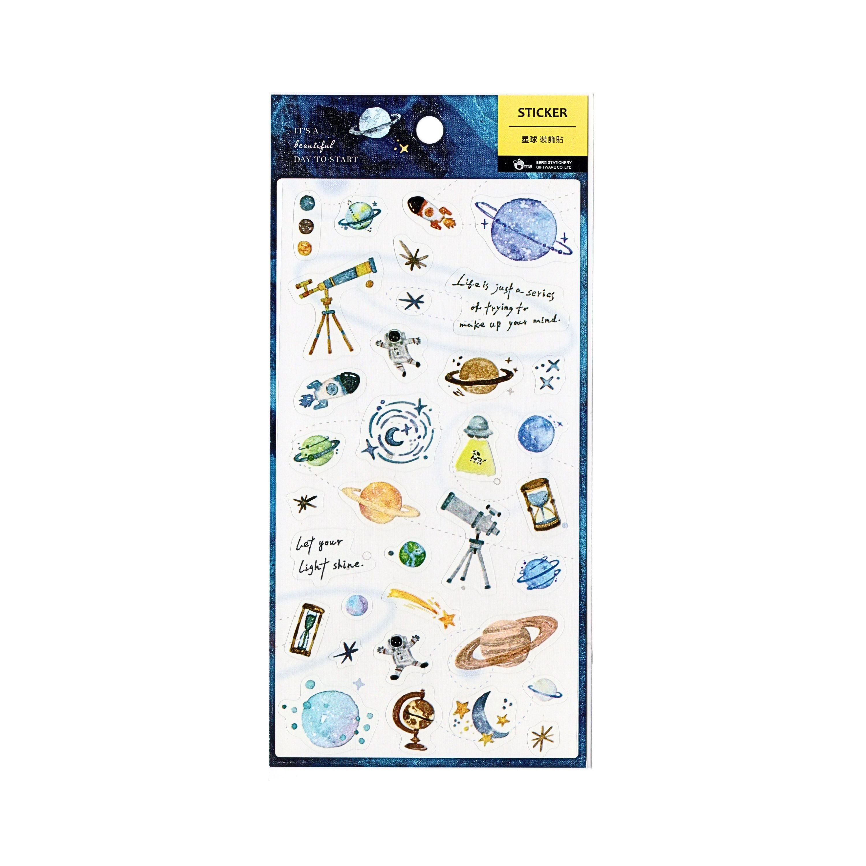 "Cosmic Wonders" Galaxy & Space PET Sticker Sheet
