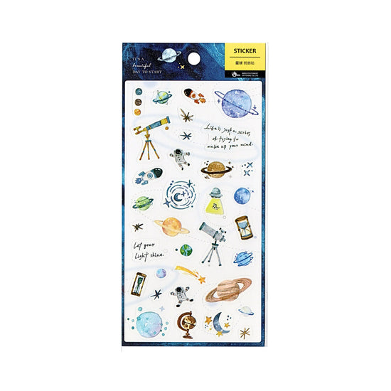 "Cosmic Wonders" Galaxy & Space PET Sticker Sheet