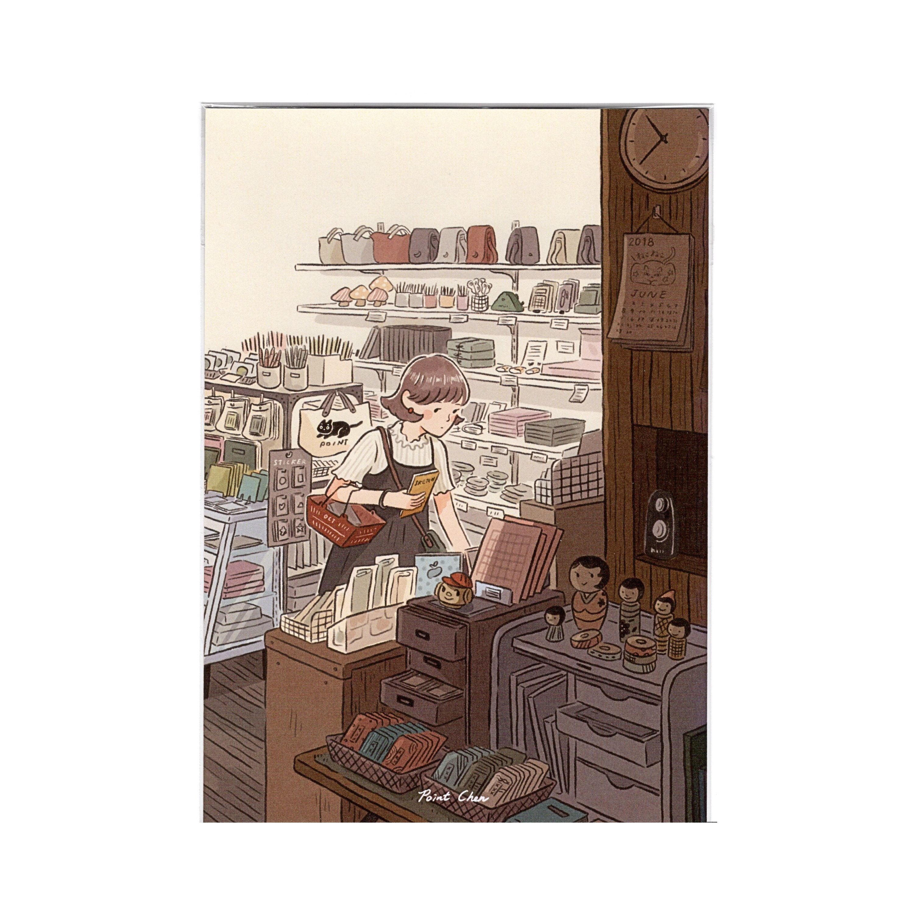 Point Chen - "Tokyo Stationery Shop" A5 Art Print & Postcard