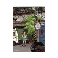 Point Chen - "Taiwan Street Alley & Black Cats" A5 Art Print