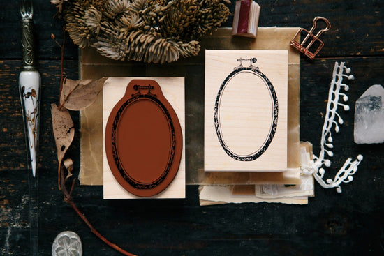 OURS Ellipse Embroidery Hoop Rubber Stamp