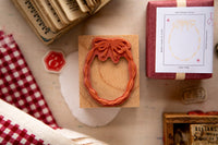 OURS Oval Ribbon Frame Rubber Stamp