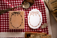 OURS Oval Ribbon Frame Rubber Stamp
