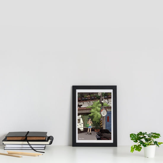 Point Chen - "Taiwan Street Alley & Black Cats" A5 Art Print
