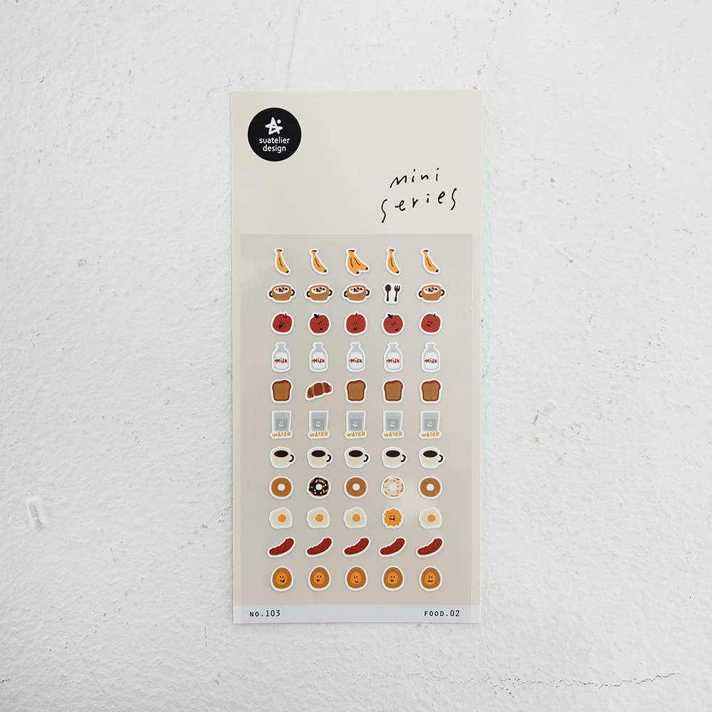 Sheet of small stickers on a white background