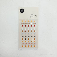 Sheet of small stickers on a white background