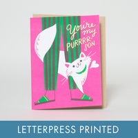 Cat Love Punny Letterpress Greeting Card by Hello!Lucky