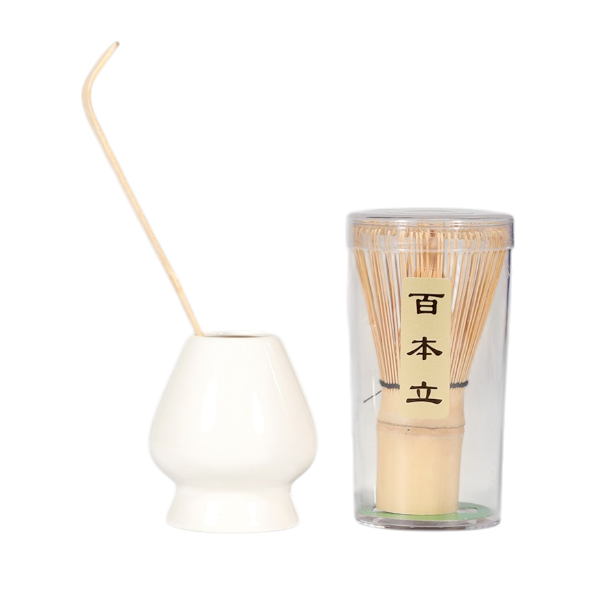 Matcha Whisk Set - Chasen, Chashaku & Ceramic Stand
