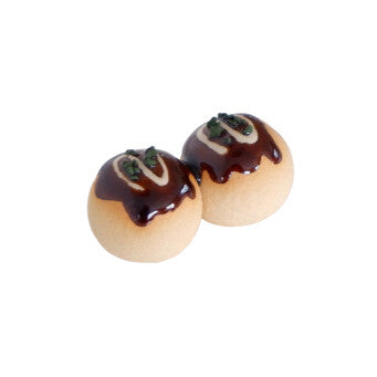 Takoyaki ceramic chopstick rest, front view