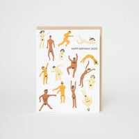 Birthday Suit Nudie Characters Letterpress Greeting Card