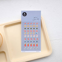 Sheet of small stationery items stickers