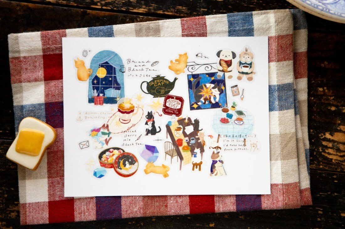 OURS Tea Room Sleeping Cat PET tape, photo 3