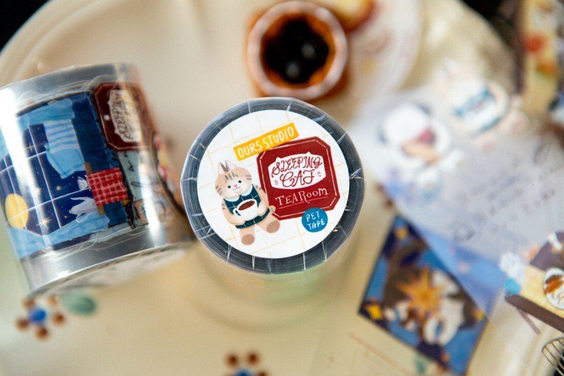 OURS Tea Room Sleeping Cat PET tape, photo 5