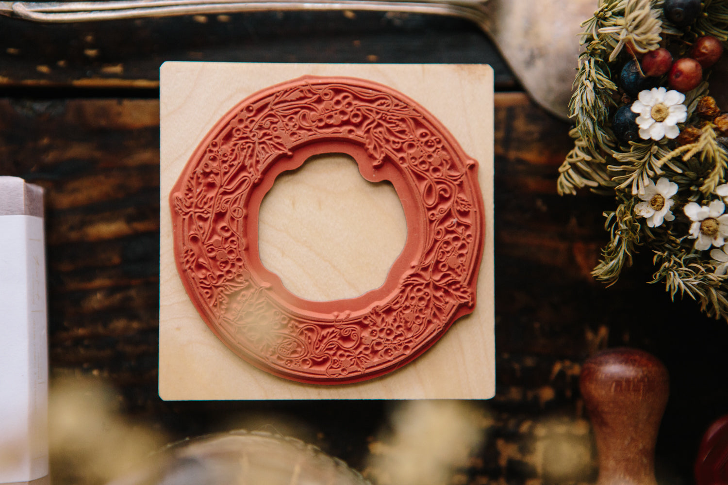 OURS Wild Grape Frame Rubber Stamp