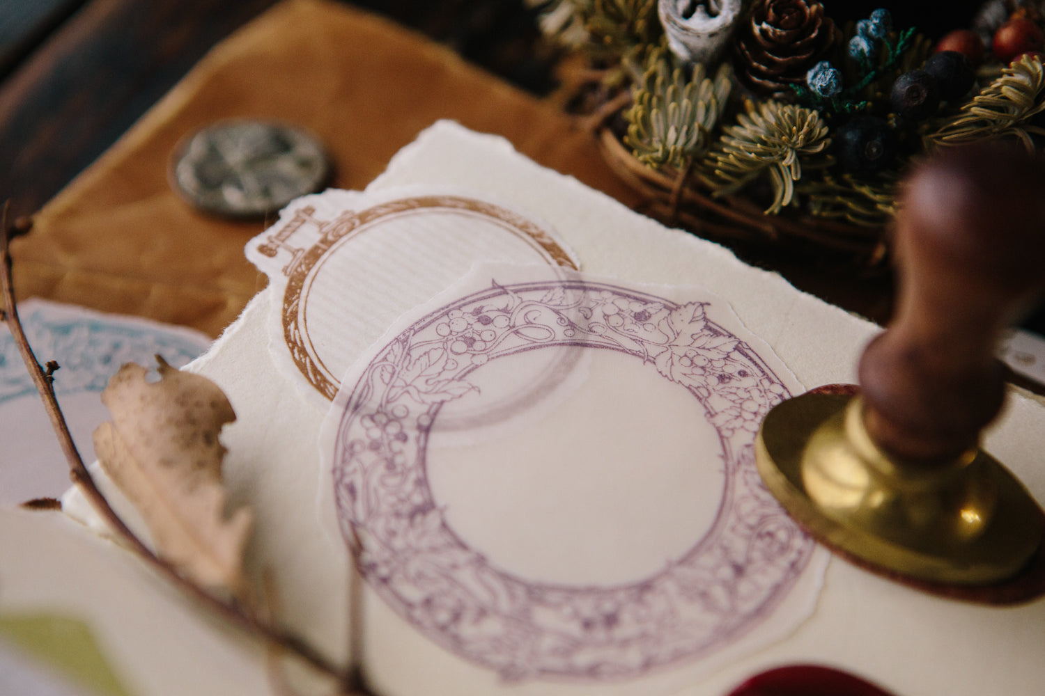 OURS Wild Grape Frame Rubber Stamp