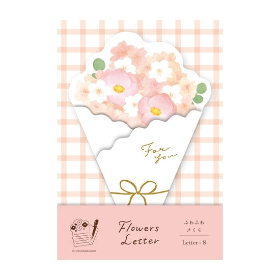 Furukawa Paper -  Bouquet Die-cut Letter Set - Fluffy Sakura